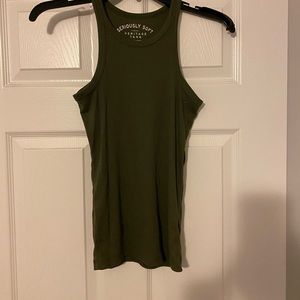 Army green tank top